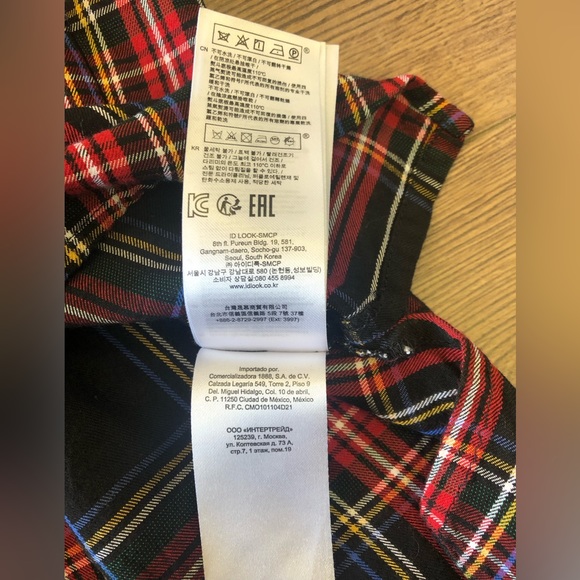 MAJE LAZAK DECONSTRUCTED ASYMMETRICAL PLAID ATTACHED TANK TOP EXPOSED SHOULDER - Picture 15 of 16